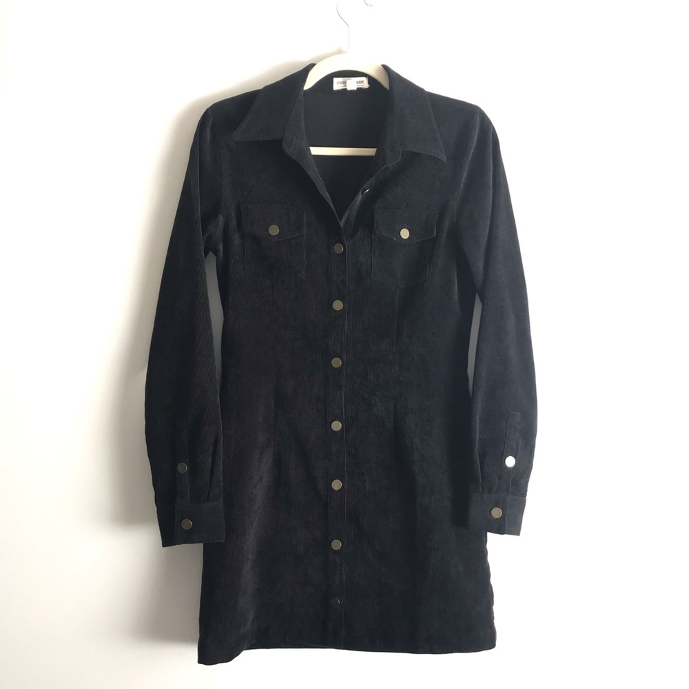 Cotton Candy LA, Black Corduroy Mini Dress